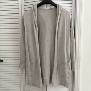 GAP Women's Light Gray Hooded Cardigan